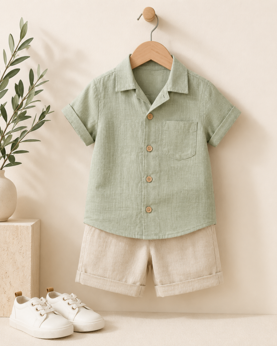 Sage Linen Boy Set